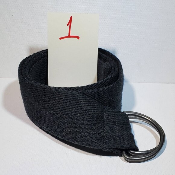 D-RING WOVEN BELT..BLACK..OVERALL LENGTH 44 INCHES..WIDTH 1.5 INCHES..NWOT NO.1 - Picture 1 of 1